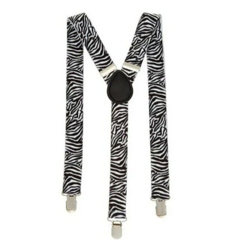 CLAIRE’S ZEBRA Suspenders in White New with Tags